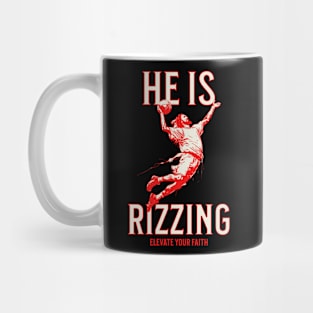 Jesus Easter Basketball Rising Slam Dunking Mug